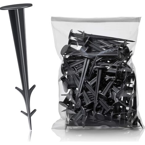 MINKUROW 100 Picchetti Di Ancoraggio In Plastica Nera Resistente Ai Raggi Uv Da 12 Cm (1/5)