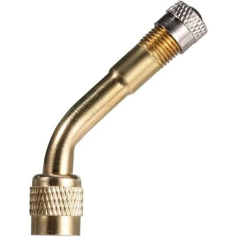 1 Pièces Extensions de Valve Pneu 135 Degrés en Cuivre, Embout Gonflage Velo avec Clapet Anti Retour Trottinette, Adaptateur de Valve pour Voiture, Moto, Vélo, Scooter (1/4)