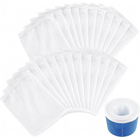 Lot de 20 chaussettes skimmer - Chaussettes skimmer pour piscine - Chaussettes filtrantes - Filet réutilisable - Pour filtrer les feuilles d'herbe (1/5)