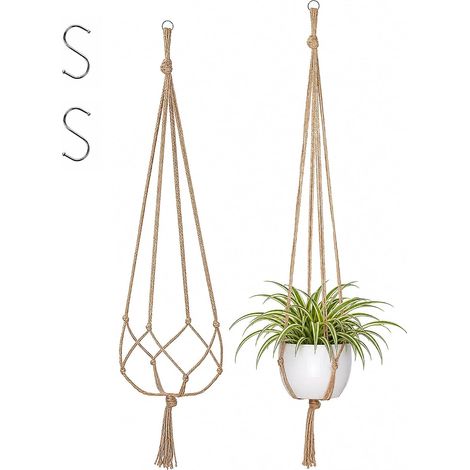 Pots de Fleurs à Suspendre pour Balcon et intérieur, jardinière Murale avec macramé, Suspension Plante décorative, Pot de Fleur Suspendu extérieur Jardin, Jardiniere Balcon (1/5)