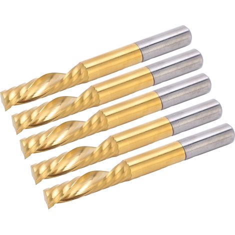 5 Fraises HSS à 1 Dent Revêtement Titane pour CNC, Outils de Coupe 6x25x60mm pour Usinage Métal (1/5)
