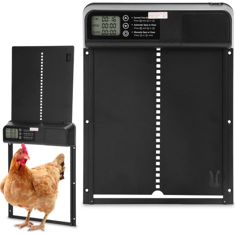 Randaco Porta del pollaio Porta automatica del pollaio con il temporizzatore anti pizzico Resiste ai predatori, galline oche