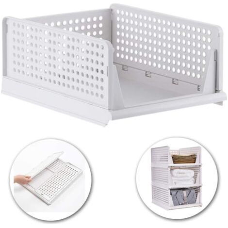 Stapelbarer Aufbewahrungskorb für Kleidung, Organizer, verschiebbarer Kleiderschrank, Schubladenregal, DIY-Trennwand, Trennwand, Schreibtischbehälter für Kleiderschrank, Schrank, Küche, Badezimmer, Bü (1/5)