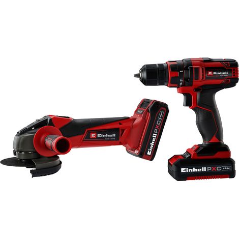Einhell Maschinen-Set (Werkzeug) TC-TK 18 Li Kit Power X-Change (Lithium-Ionen, Bohrschrauber TC-CD 18/35 Li + Winkelschleifer TC-AG 18/115 Li, inkl. 1,5 Ah und 3,0 Ah Akku) (1/5)