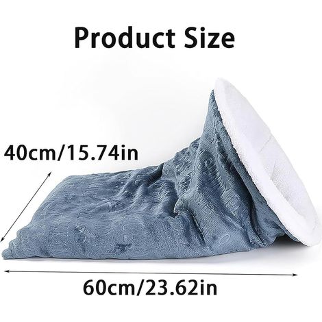 Sac de couchage d'hiver confortable pour chats - Auto-chauffant, lit-caverne enveloppant à 360 degrés, sac de couchage en peluche douce de grande taille, convient aux chats d'intérieur (B) (1/5)