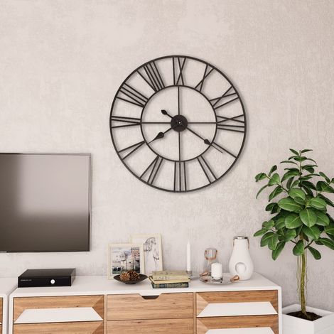 Horloge murale vintage avec mouvement à quartz Métal 80 cm XXL (1/5)