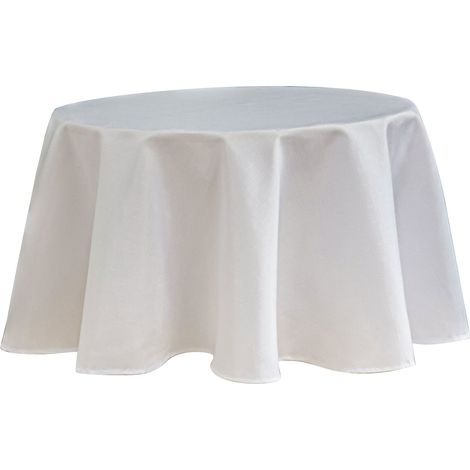 Nappe ronde infroissable et anti-tâches Blanc 160 cm