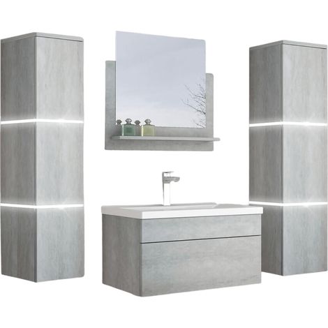 HOME DELUXE - Set completo di mobili da bagno WANGEROOGE BIG  Colore: grigio, taglia: XL (1/5)