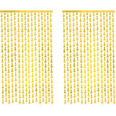 Rideau En Feuille Métallique - 2 Pièces - 100 x 200 cm - Décoration Murale Pour Fête D'anniversaire Mariage Enterrement De Vie De Jeune Fille (1/5)