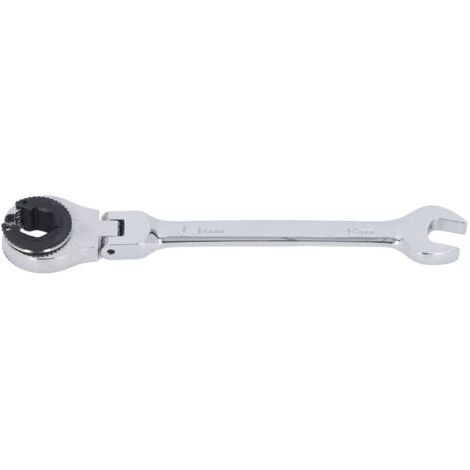 Clé à écrou évasé de 14mm 7.5 pouces, extrémité ouverte, cliquet à 72 dents, tête Flexible pour frein à carburant, lignes AC, Angle réglable (1/5)