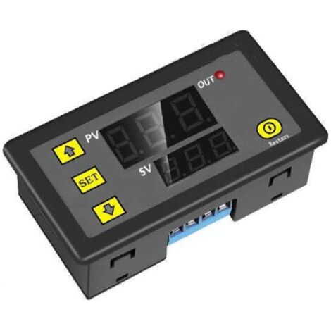 Module de relais de minuterie DC 12V, double affichage numérique, commutateur de retard de Cycle, contrôleur, voltmètre 20A (1/5)