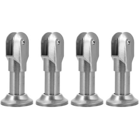 Lot de 4 pieds en inox pour cabine de toilettes - En acier inoxydable - Pour cloison de toilettes - Idéal pour les petits (1/5)
