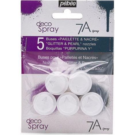 Valve pour bombe de peinture - Pébéo Décospray - Compatible 7A spray paillette & nacre - Lot 5 pièces - Anti-obstruction (1/2)