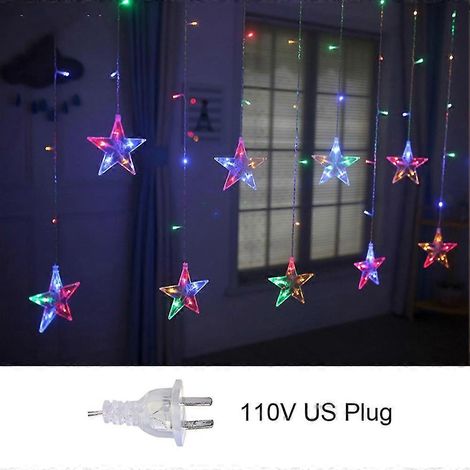 LED-Lichterkette mit Sternen, 2,5 m, Weihnachtsgirlande, Lichtervorhang, für drinnen und draußen, geeignet für Schlafzimmer, Zuhause, Partys, Hochzeiten, Ramadan-Dekoration (1/2)