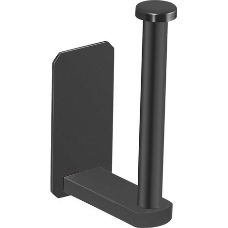 Porte-papier toilette auto-adhésif pour cuisine et salle de bain, fixation murale sans perçage, acier inoxydable noir brossé. (1/4)