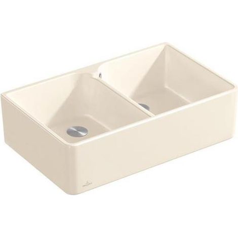 Bloc évier VB 80 x 800 x 500 mm, évier en céramique, blanc alpin, cplus