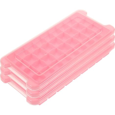 Lot de 3 Bacs à Glaçons en Silicone Couvercle, Moules Résistants (1/5)