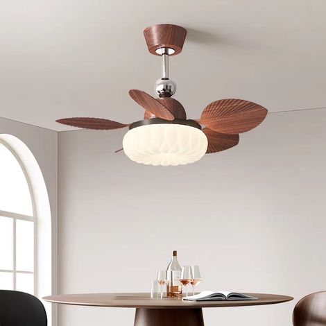 91.5cm Ceiling Fan with Light, Remote Control, 3-Color LED, Quiet DC Motor, 6 Speeds, Reversible, 5 Blades, Walnut (1/2)