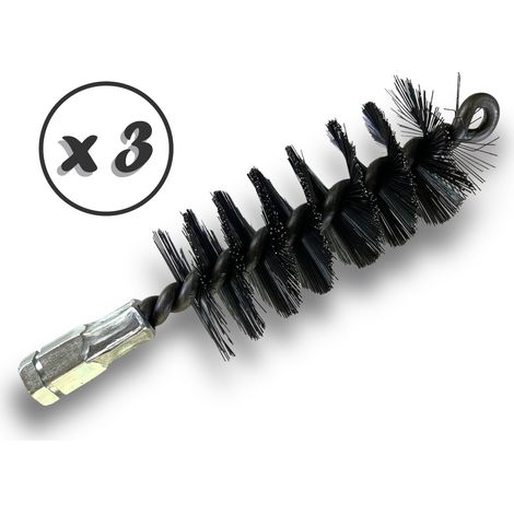 Lot de 3 Brosses à tube PRO ACIER Ø 45 mm Raccord M12175 femelle Ame en acier torsadé Nettoyage brossage tube et canalisation Kibros 41SCA45x3