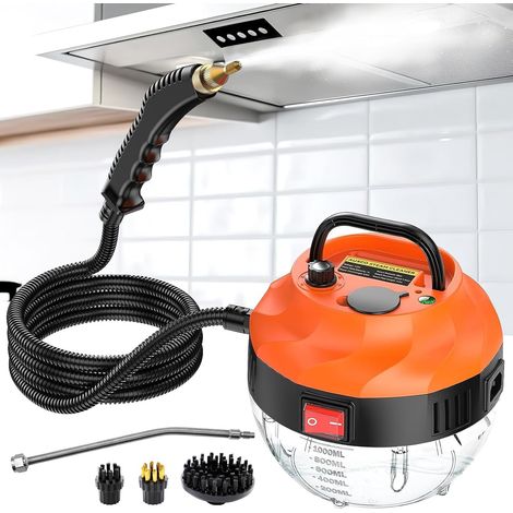 Dampfreiniger, leistungsstarker 2500-W-Haushaltsdampfreiniger mit 6 Geschwindigkeiten, tragbare Hochtemperatur-Dampfreinigungsmaschine mit Druck für Küche, Bad, Fliesen und Auto (mittel) (1/5)