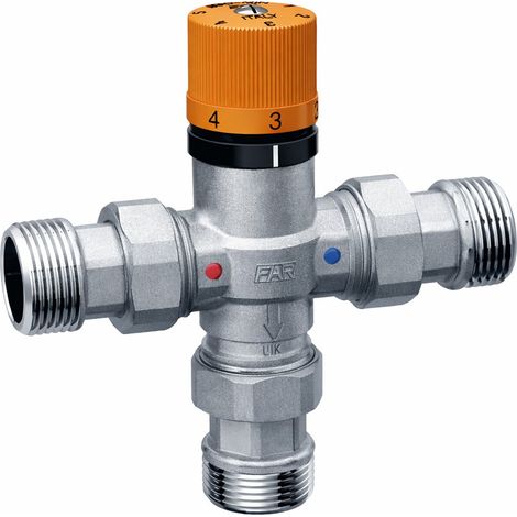 Thermostatischer Mischer verchromt für Solaranlagen FAR 3955  1"