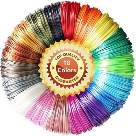 Filament De Stylo D’impression 3D PLA, 18 Couleurs, 5M Chacun, 90M Total - Filament PLA 3D 1,75 mm, Compatible Avec La Plupar (1/5)
