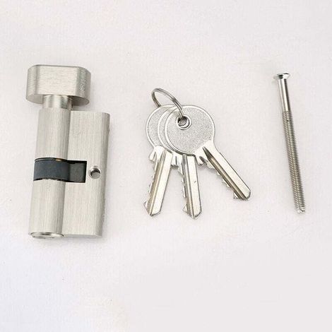 Cylindre de Serrure à Bouton 30x30 mm pour Porte Extérieure/Entrée, XU, 4 Goupilles, 3 Clés, Nickelé - (1/4)