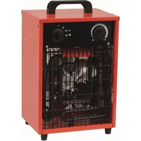Drakkar Equipement – Chauffage de chantier électrique 230 V – Puissance 1,7-3,3 kW – Débit d’air 400 m3/h – Thermostat réglable et protection surchauffe