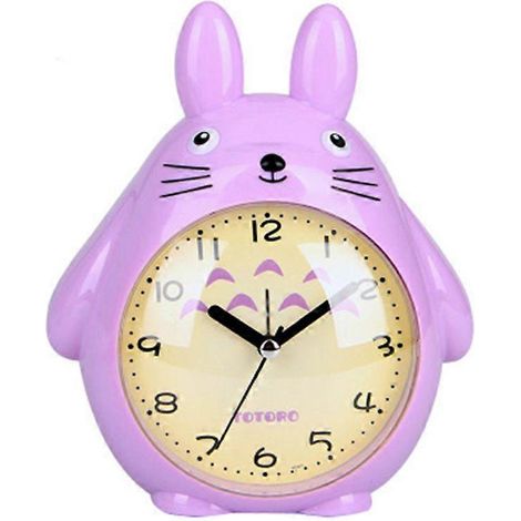 Réveil lumineux LED silencieux avec fonction snooze et thème Totoro, gris - Excellence. Cadeau idéal pour enfants, adolescents et amis.