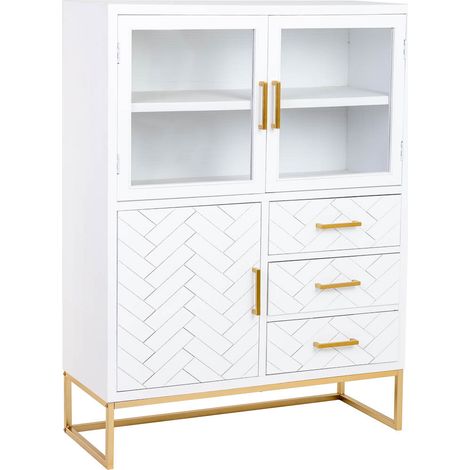 Vitrina 3 puertas y 3 cajones madera 100x40x135h cm (1/5)
