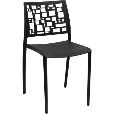 Sedia Moderna CUBICARA in Polipropilene Nero - Cucina Ristorante