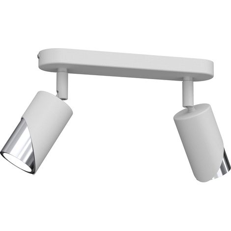 Rampe 2 spots orientables blanc/chrome GU10 15W Luminex