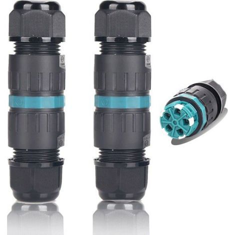 2-Pack 5 broches M25 connecteurs de câbles étanches IP68 Ø5mm-Ø14mm TÜV Manchon de raccordement électrique extérieur-5 broches (1/5)