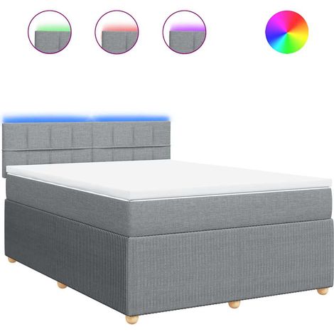 Maison Exclusive - Boxspringbett mit Matratze Hellgrau 160x200 cm