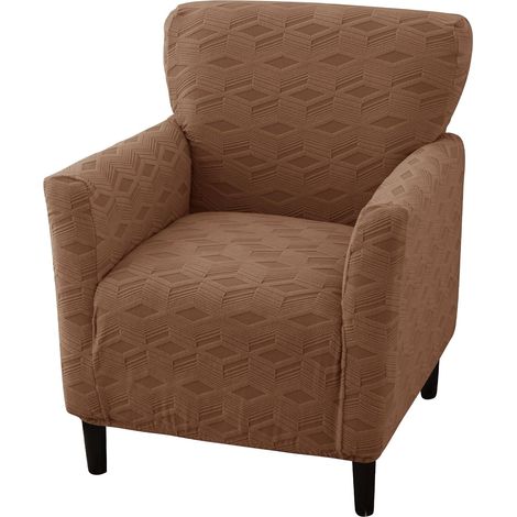 Housse de chaise de banquet extensible, avec accoudoirs Marron Clair (1/5)