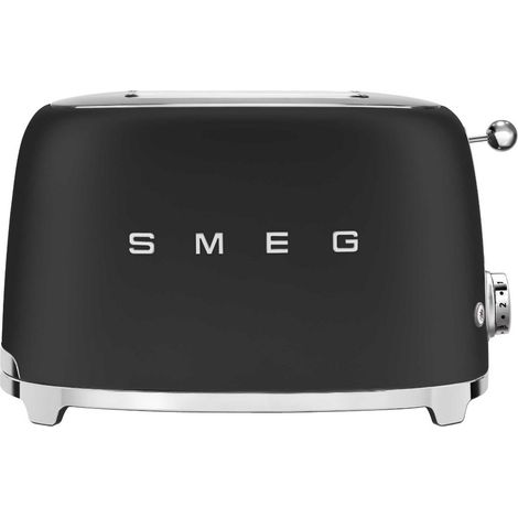 Smeg – Grille-pain 2 tranches TSF01BLMEU – 950 Watts – Inox – Largeur fente 36 mm – Fonction réchauffage et décongélation