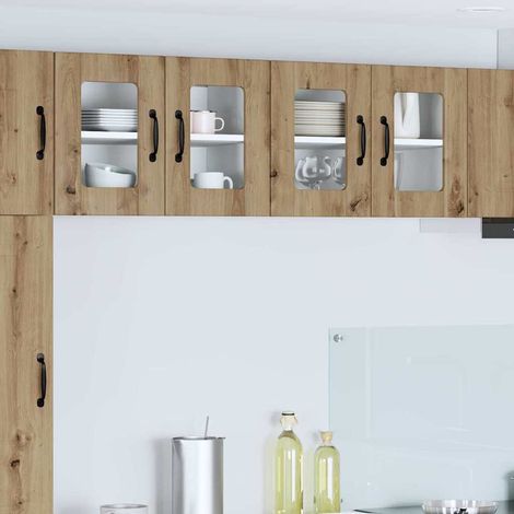 Wall Glass Cabinet LUCCA Artisan Oak 60 x 31 x 40 cm vidaXL
