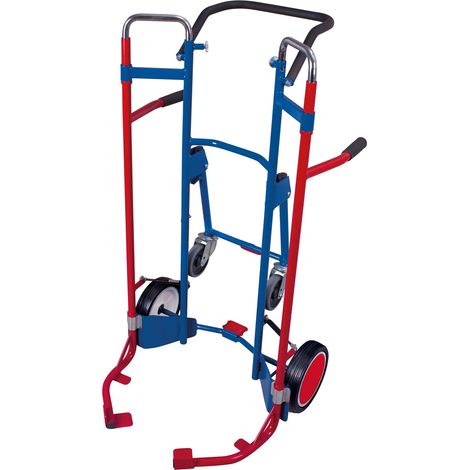 VARIOfit Stahl-Reifenkarre 200kg Tragkraft mit Teleskopauszug Vollgummibereifung Anthrazitgrau RAL 7016 (1/3)