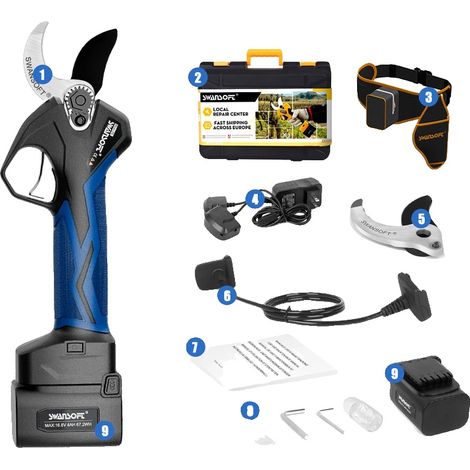 Sécateur sans fil, Coupe efficace, Design durable (1/2)