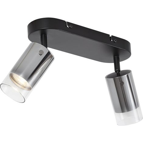 Modern Ceiling Spotlight Gunmetal 2-Lights Rotatable and Adjustable - Drain
