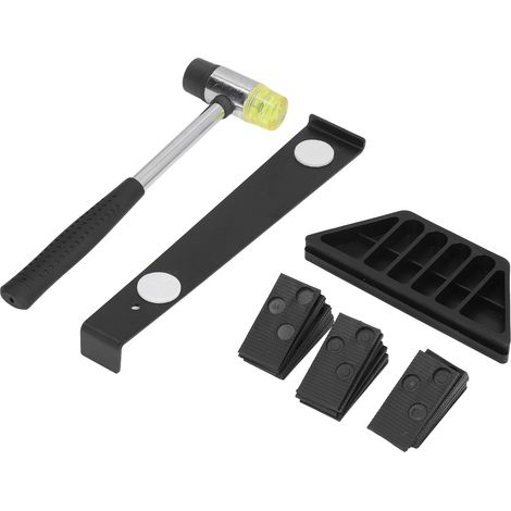 Kit de pose de parquet stratifié à faire soi-même, comprenant un outil de pose avec entretoises. (1/5)