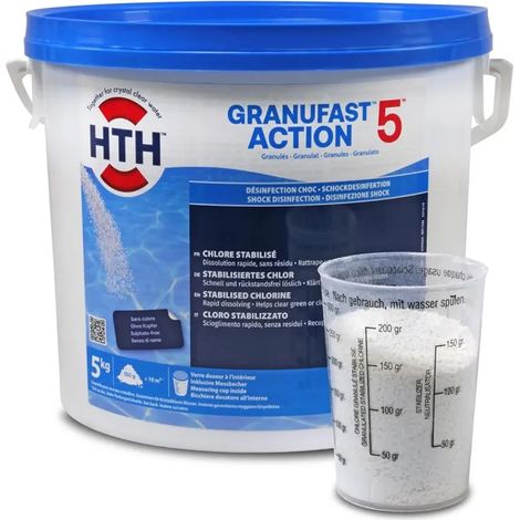 Chlore choc multifonction en granulés 5kg - Hth - GRANUFAST ACTION 5 5KG