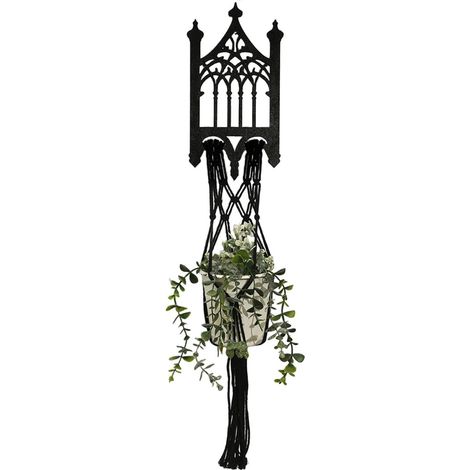 Suspension pour plantes Support suspendu en bois tressé à la main, style bohème gothique (1/5)