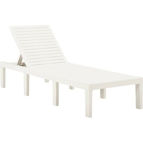 vidaXL Lettino Prendisole in Plastica Bianco (1/5)