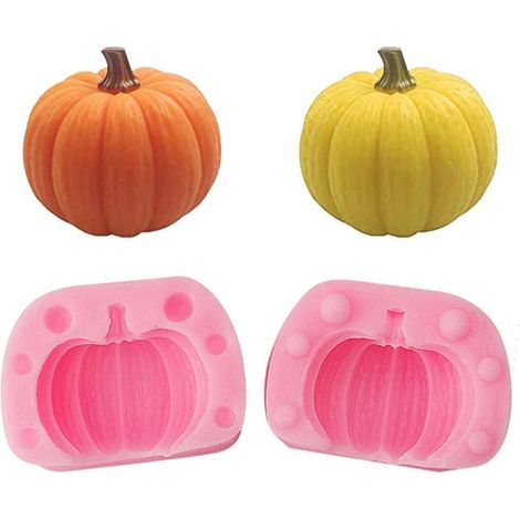Moule en silicone citrouille 3D, moule en silicone pour Halloween, moule en silicone pour bougie citrouille (1/5)