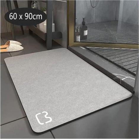 NEW-Tapis de Bain Antidérapant Absorbant Tapis Salle de Bain Diatomite Microfibre Tapis de Bain Doux Séchage Rap ANTI-DERAPANT BAIN (1/5)
