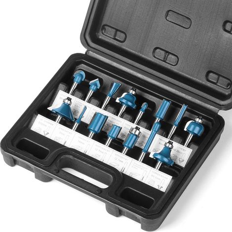 Set de 15 fraises à tête de tungstène carbure, tige universelle de 1/4 pouce (environ 0,6 cm), idéales pour les débutants - Indispensables pour les travaux de menuiserie et les projets DIY maison 🛠️ (1/5)