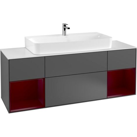 V&B Waschtischunterschrank Finion 160x60,3x50,1cm, Rg Peo m La, Anthrac. m (1/2)