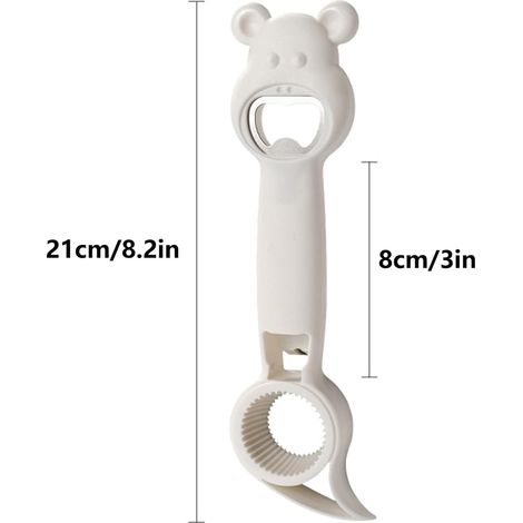 Set of 4 multi-functional 4-in-1 bottle openers for beer jars, jelly, wine, and other containers (multicoloured) (1/5)