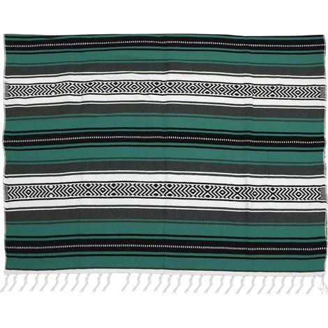 Mexikanische Yogamatte sur Mischgewebe Vert 130X180cm pour Yoga et Chambre à Coucher (1/5)